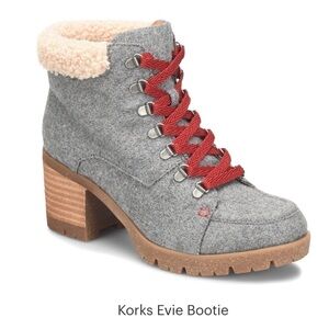 KORK'S Evie lace up boots NWOT Gray Wool size 6